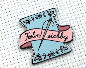 I Stitch Past My Bedtime Magnetic Enamel Needle Minder – Snarky