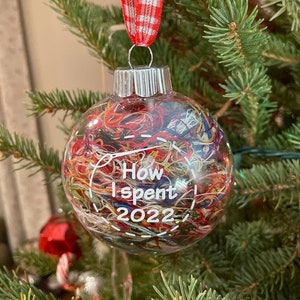 ORT Ornaments (Fill with your own threads) : Empty Personalized 2023 or 2024 Christmas Ball