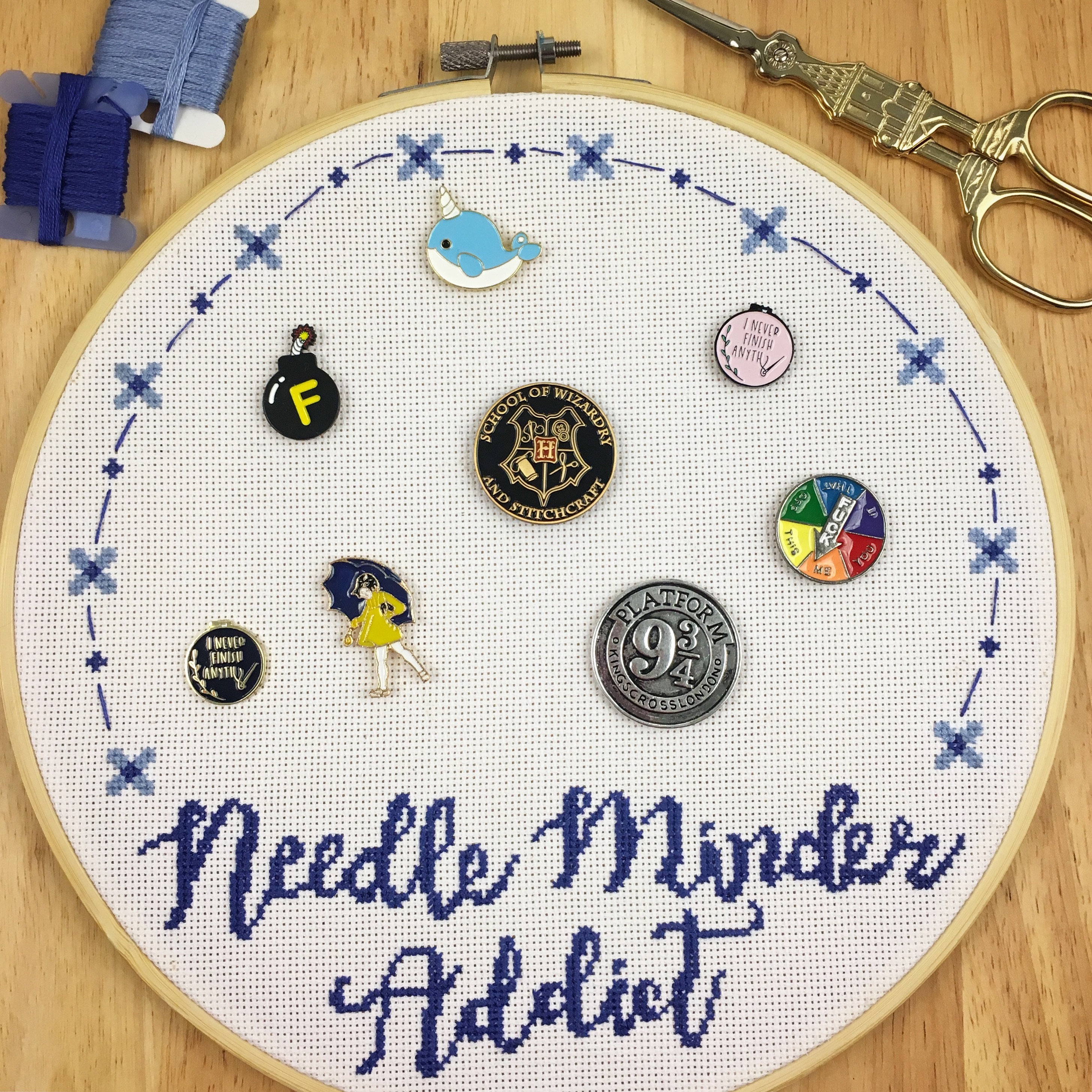 Needle Minder Addict Custom Needle Minder Storage cross Stitch Pattern  Needleminder Collection Display Hoop Needle Nanny Storage 