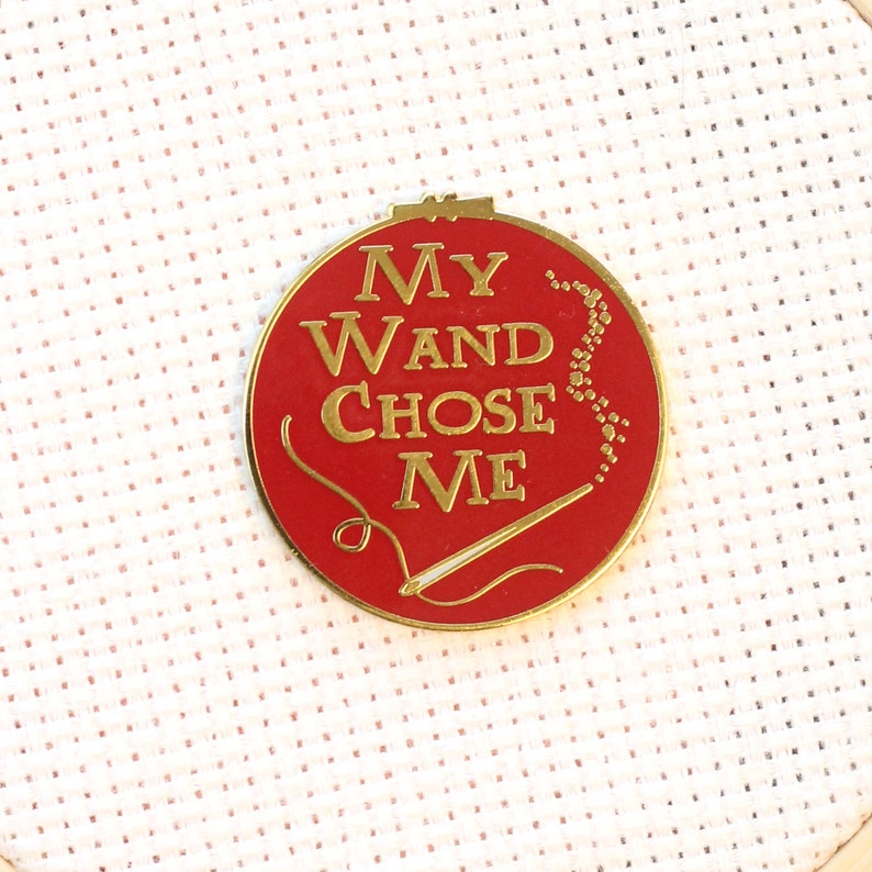 My Wand Chose Me Wizard Needle Minders Magic Wand Sewing Needle Magnets Embroidery Cross Stitch Enamel Needleminders for Wizard image 3