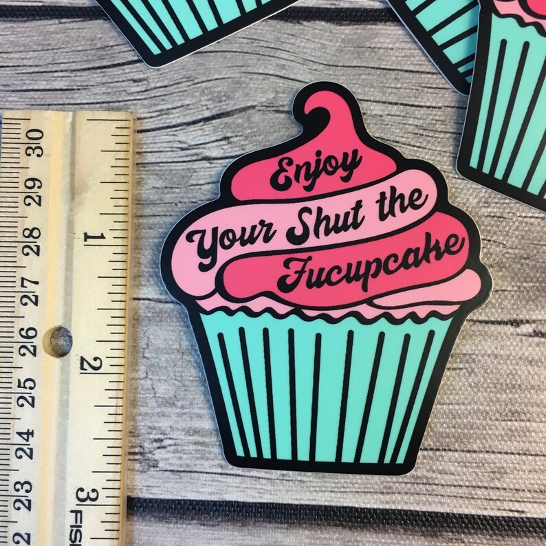 Snarky CupcakeEnamel Needle Magnet Die Cut Set STFU Needleminder BUNDLE: Shut the Fucupcake Decal /& Needle Minder Flask Sticker Set