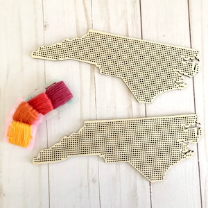 Steekbaar houten Silhouet van de staat North Carolina