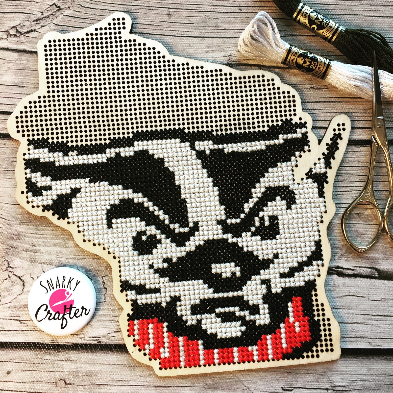 Stitchable Wooden Wisconsin State Silhouette Cross Stitch & Etsy