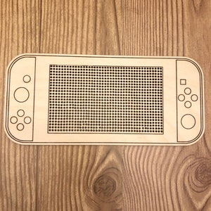 Stitchable Wooden Video Game Handheld Console | Cross Stitch & Embroidery Perforated Electronic Computer Game Wood  | Plywood Needlepoint