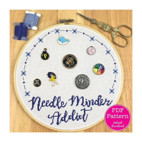 Needle Minder Addict Custom Needle Minder Storage cross Stitch Pattern  Needleminder Collection Display Hoop Needle Nanny Storage 