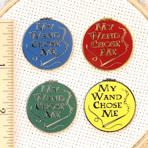 My Wand Chose Me Wizard Needle Minders Magic Wand Sewing Needle Magnets Embroidery Cross Stitch Enamel Needleminders for Wizard image 7