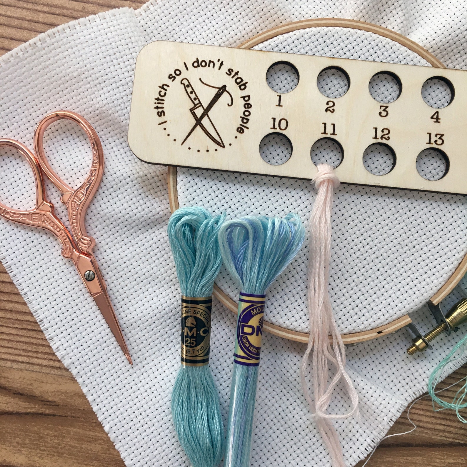 Embroidery Floss Organizer for 18 Colors I Stitch so I Etsy