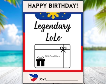 Printable Birthday Gift Card Holder, Filipino Lolo Card (Digital Download)
