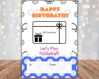 Pickleball Birthday Gift Card Holder | Printable Card (Digital Download)