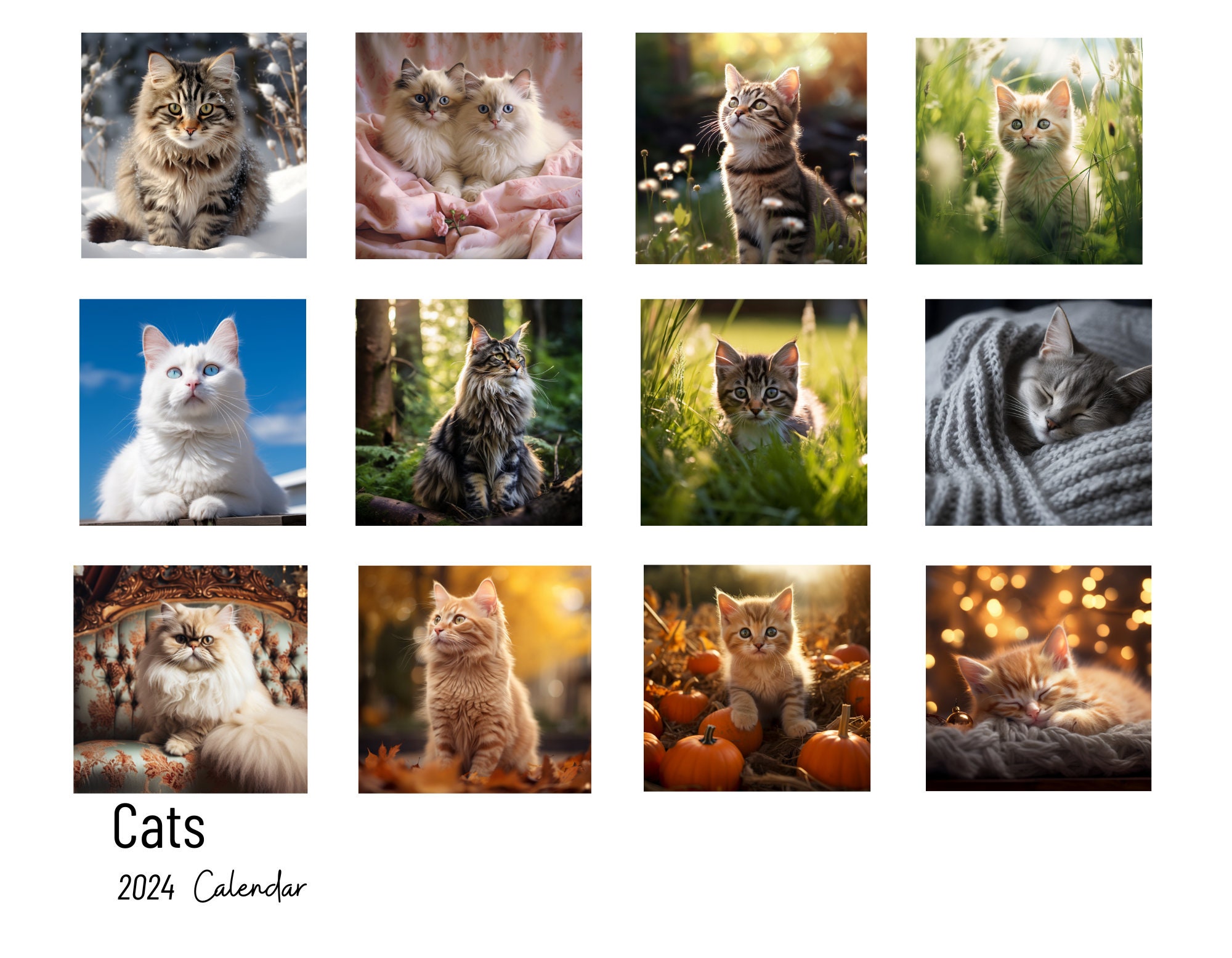 Cat calendar, Vertical Desk Calendar (2024), cat calendar 2024 sold by Ben Bueno SKU 3973538