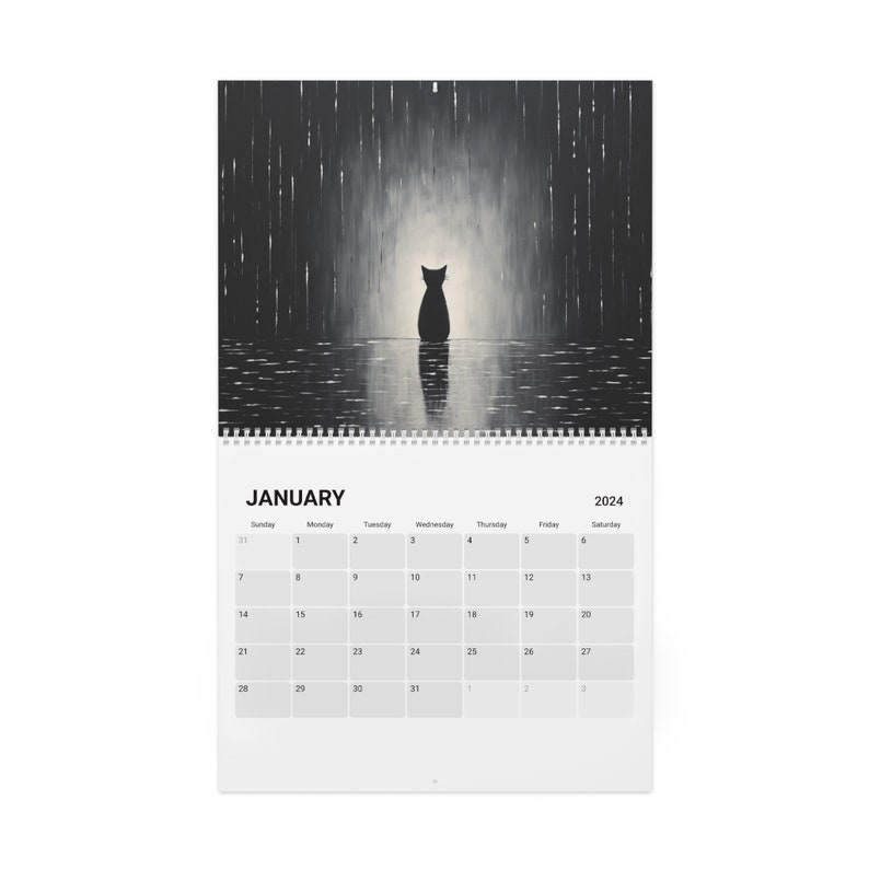 Wall Calendar 2024, Cute Cat Calendar, Gift for Cat Lover, Novelty Gift