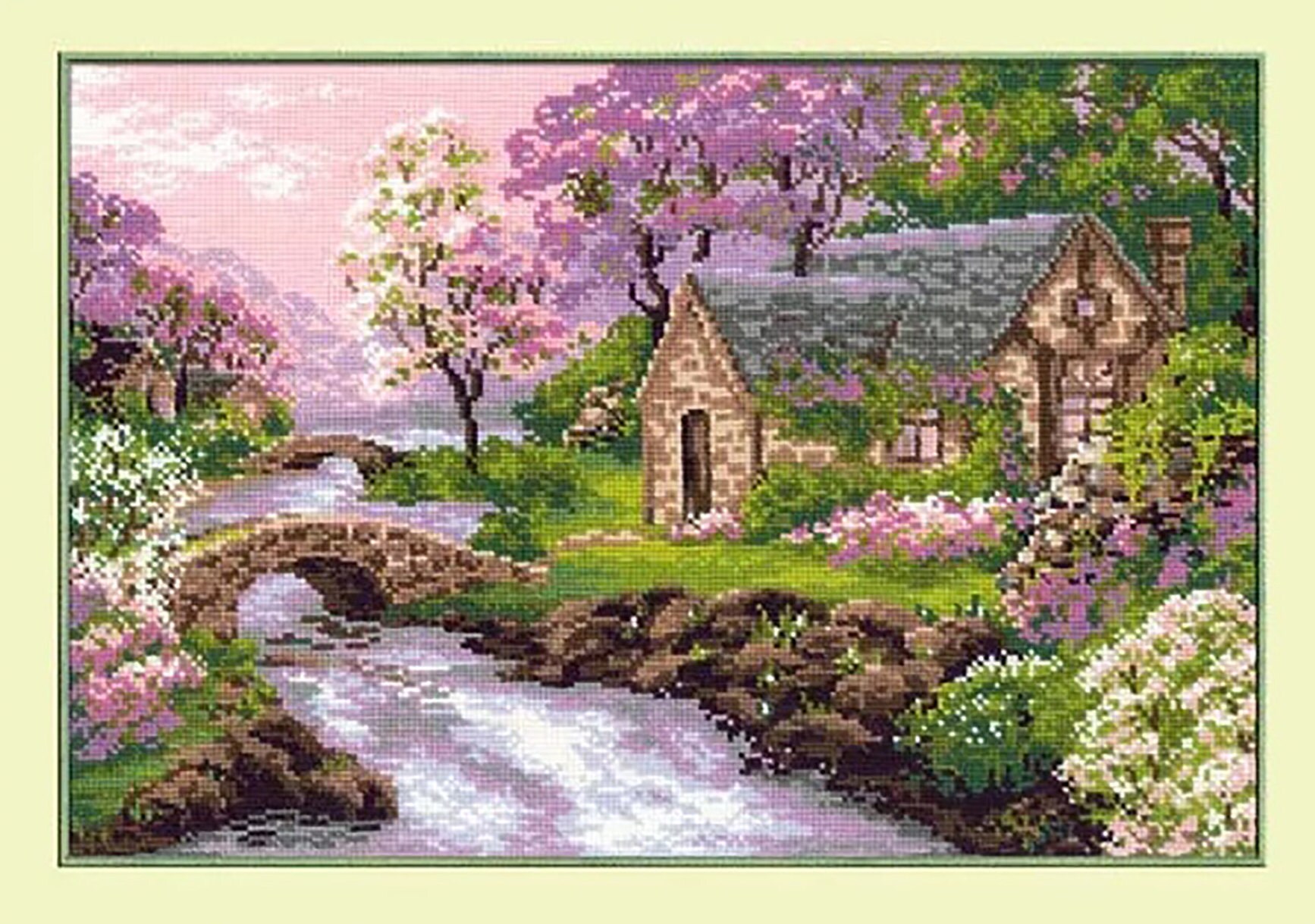 Embroidery kit house Scenery cross stitch kit Counted Cross | Etsy