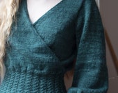 Sweater Knitting Pattern Vintage Fitted Crossover Wrap Top