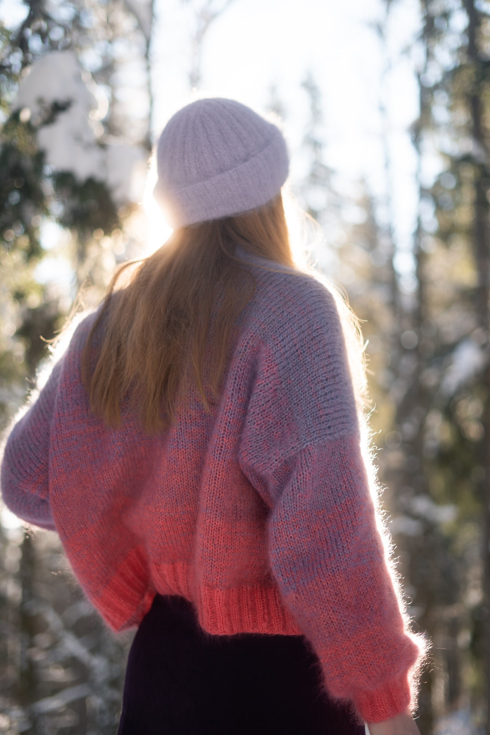 Sweater Knitting Pattern Oversized Dropped Shoulders Mohair