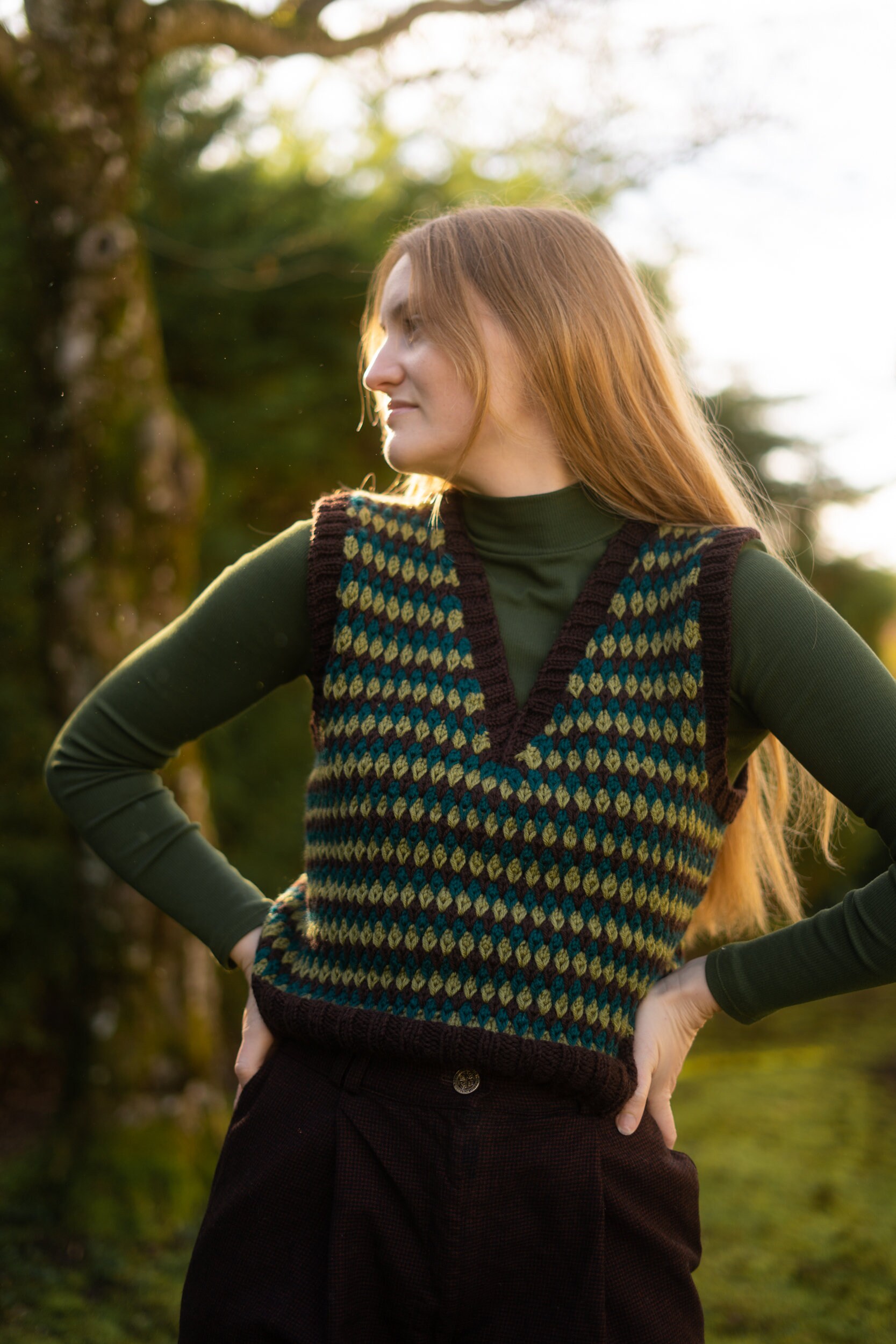 Knitting Pattern: Vintage V-neck Vest, Retro Knit (PDF Pattern) - Etsy