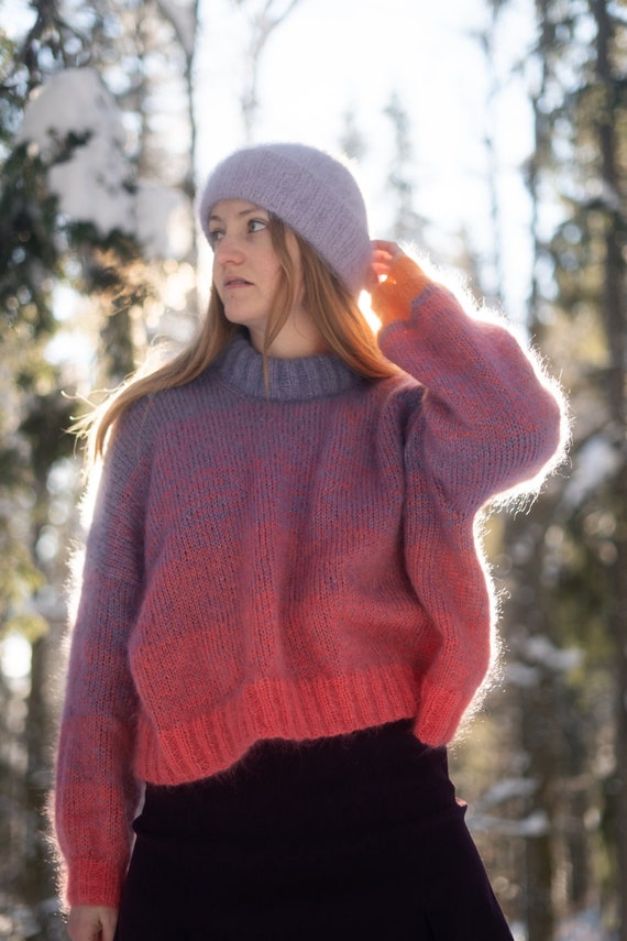 Sweater Knitting Pattern Oversized Dropped Shoulders Mohair Gradient  Tequila Sunrise - Etsy