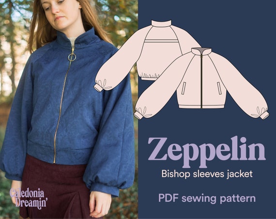 Sewing Pattern Bomber Jacket With Large Sleeves. Raglan