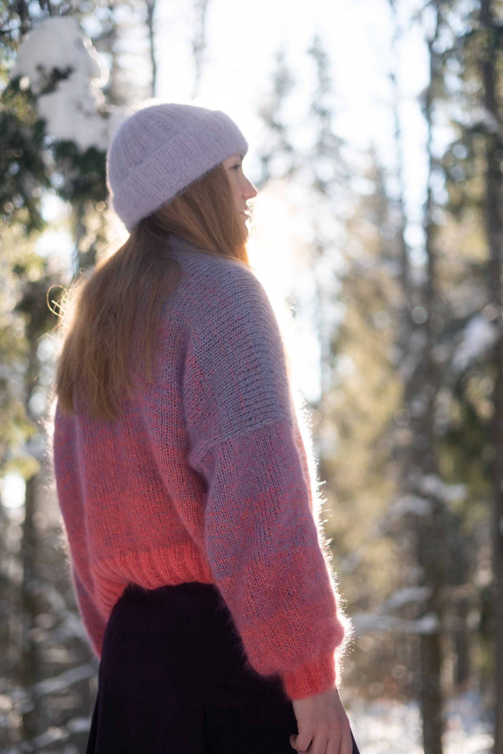 Sweater Knitting Pattern Oversized Dropped Shoulders Mohair