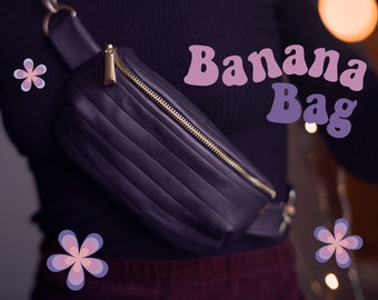 Patron de couture banane sac XL grande sacoche Couture debutant Banana bag DIY tutorial accessoires – Cadeau de Noël couturière