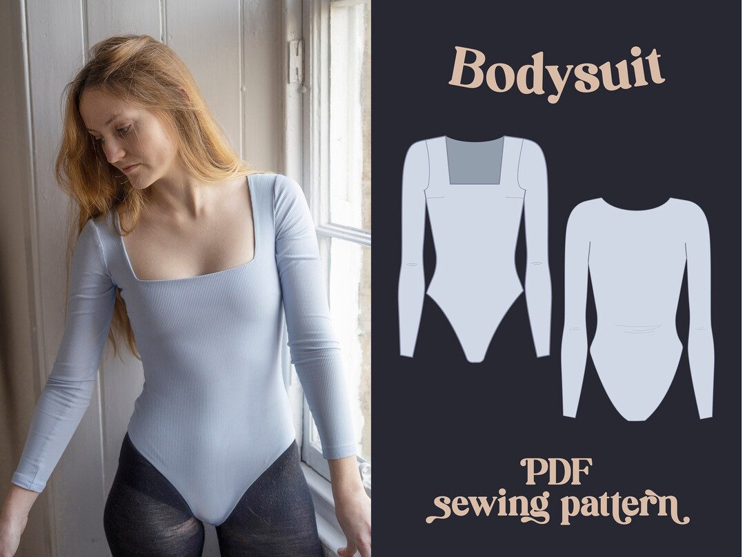 Body Rise Sewing Pattern Squared Neckline Bodysuit Sewing Pattern Beginner Sewist Knit Stretch ...