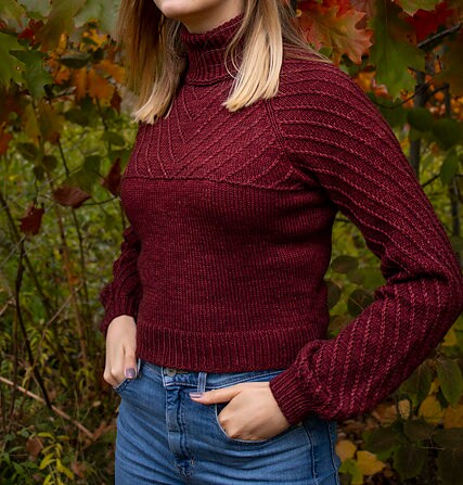Sweater Knitting Pattern Vintage Fitted Turtleneck Raglan in the Round ...