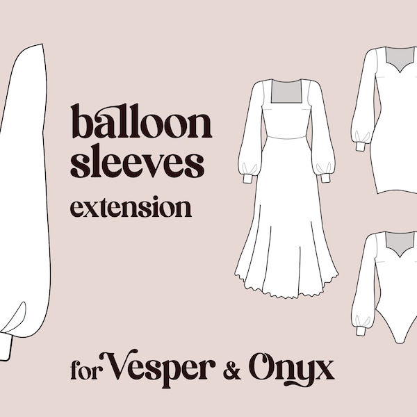 Ballon Ärmel Verlängerung für Vesper Body oder Kleid oder Onyx