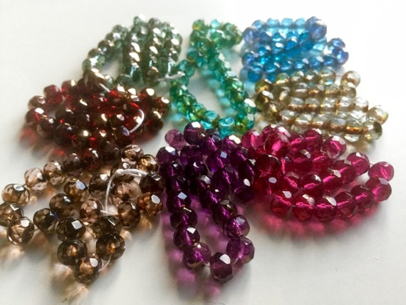Olivine Green 25 Hexagon Tubes 10 mm x 4 mm Czech Glass Beads Hyacinth Aqua Saphire Transparent AB