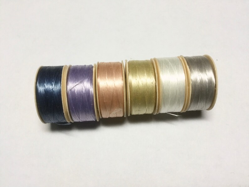NYMO Beading THREAD 6 bobbins size D for Seed Beads MIX Lot Etsy