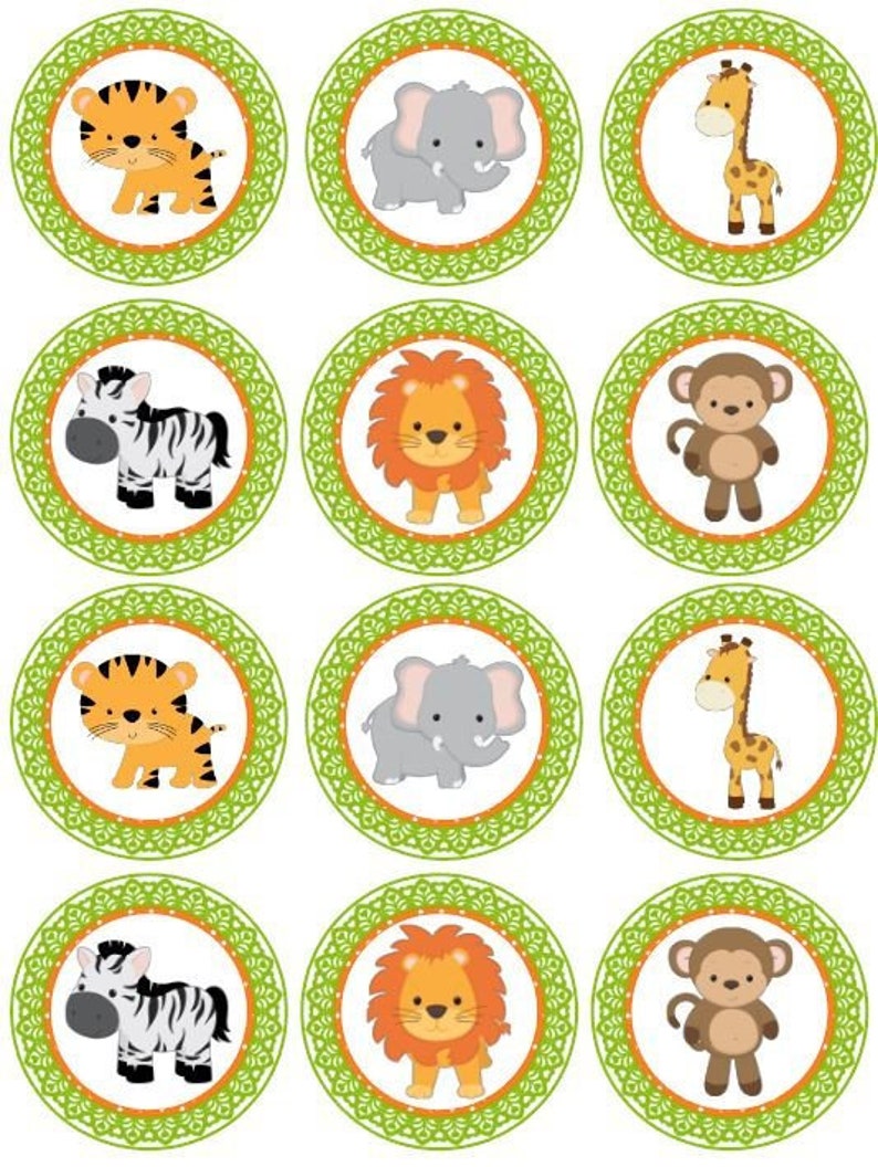 safari theme cupcake toppers