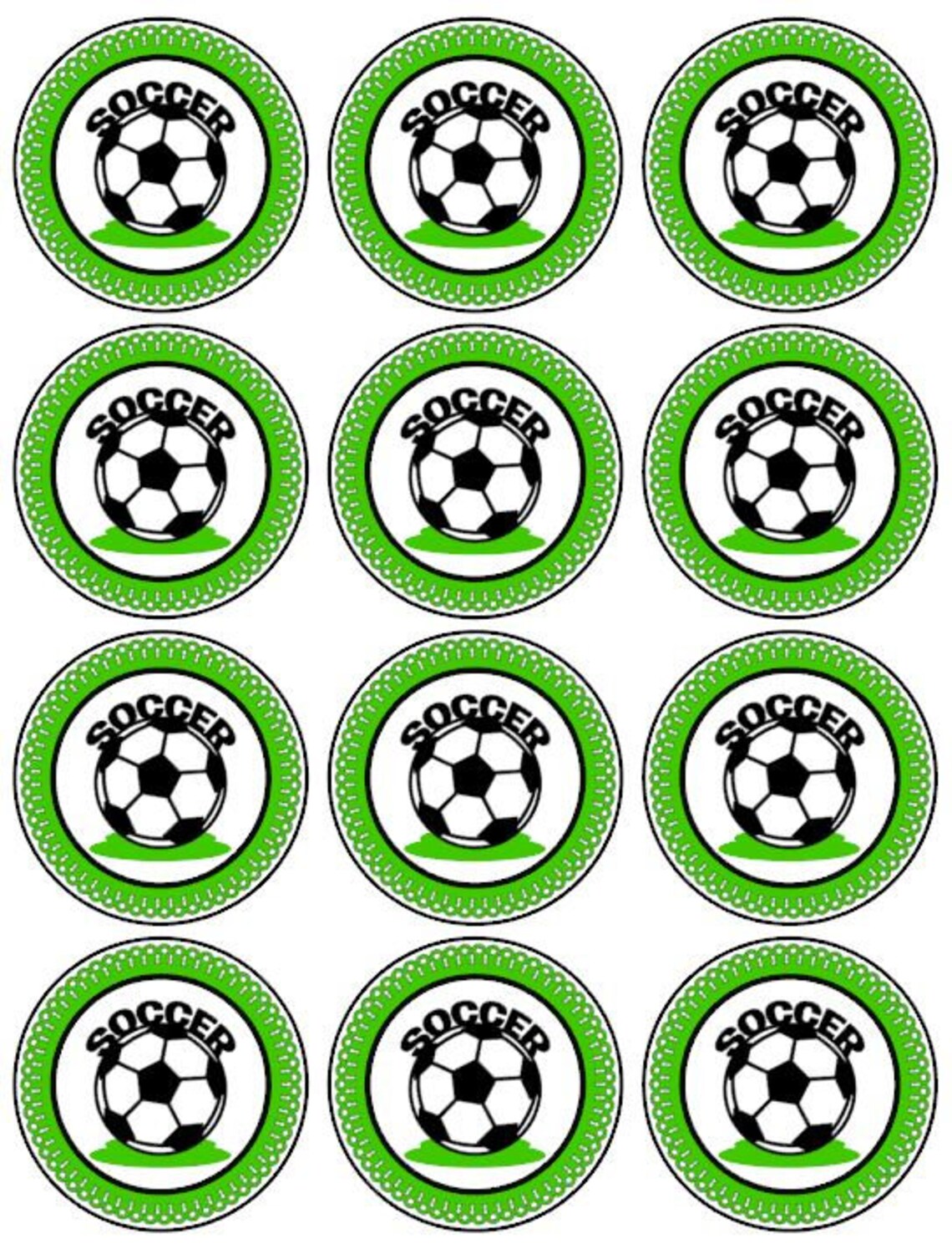 Soccer Digital Cupcake Topper Soccer Printable Topper Soccer Etsy
