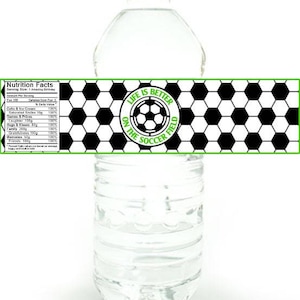 Football soccer sports colorful graphic design Water Bottle by Arija_art