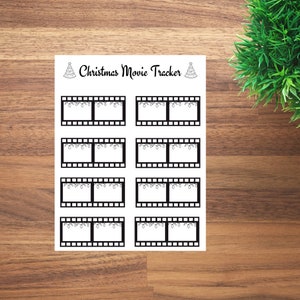 Christmas Movie Tracker| Movie Marathon Tracker| Bullet Journal Insert Pages| Cinema Log