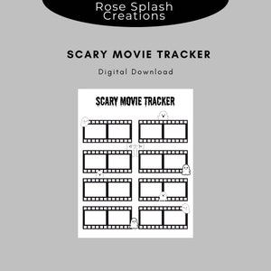 Scary Movie Tracker| October Movie Tracker| Halloween Movie Tracker| Movie Tracker Printable