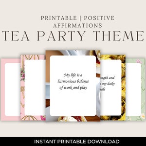 Set van 100 kaarten met bevestiging van theekransje| Dagboekkaarten met positieve bevestigingen voor vrouwen| Leuke schrijfkaarten met theethema | DIY-dagboekkaarten