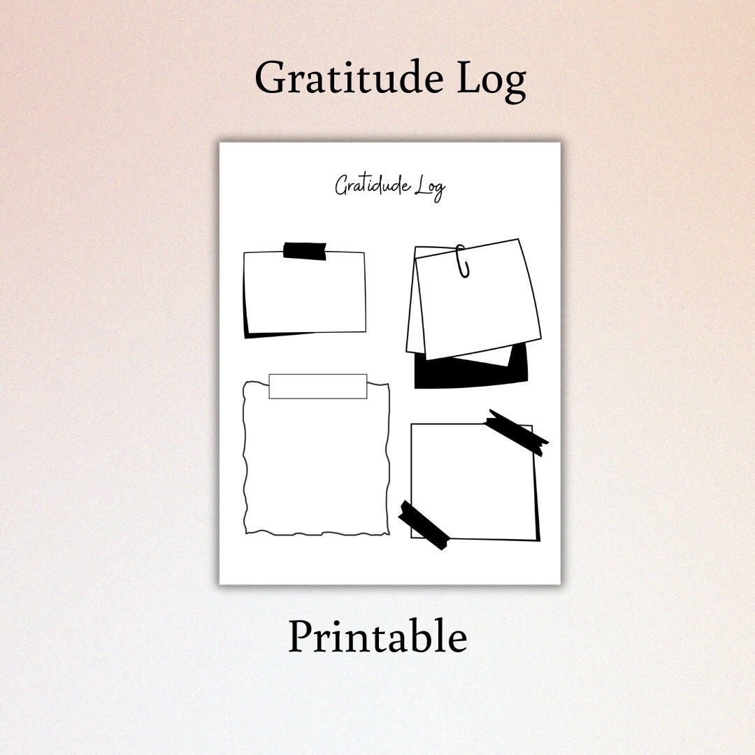Gratitude Log Printable Gratitude Printable Gratitude Worksheet