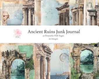 Ancient Ruins Printable Junk Journal PDF| Greek and Roman Inspired Digital Collage Sheets| Digital Download| Ancient Architecture PDF