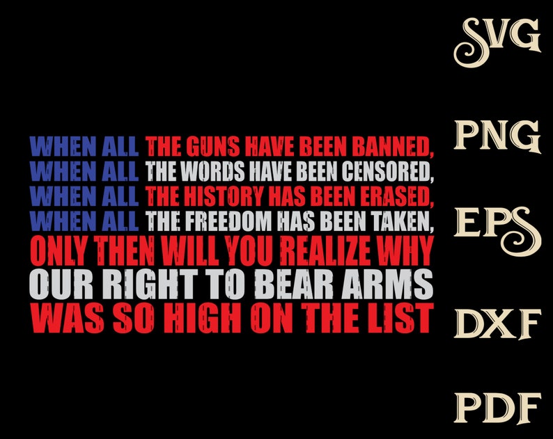 Download 2nd Amendment Flag with Quote SVG When All the Guns Have | Etsy