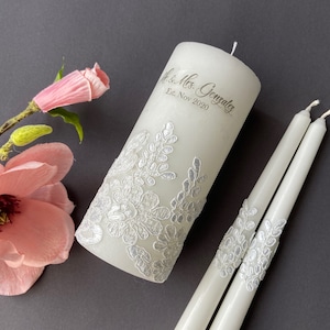 Unity Candle Set | Wedding candle set | Monogram candle