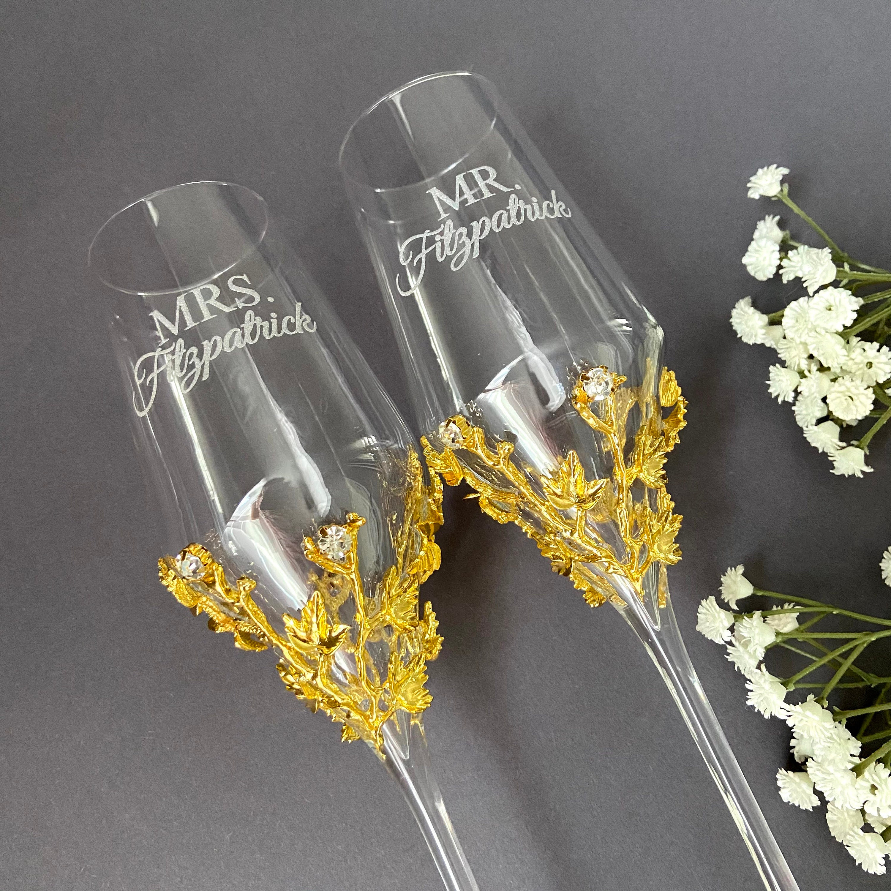 Champagne flûtes mariage Toast flûtes or Verres de champagne Etsy