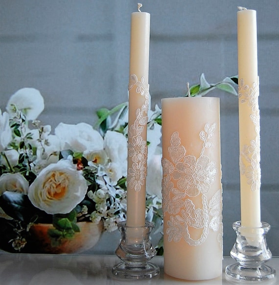 Unity – Juego de velas para ceremonia de boda, 3 piezas de pilar