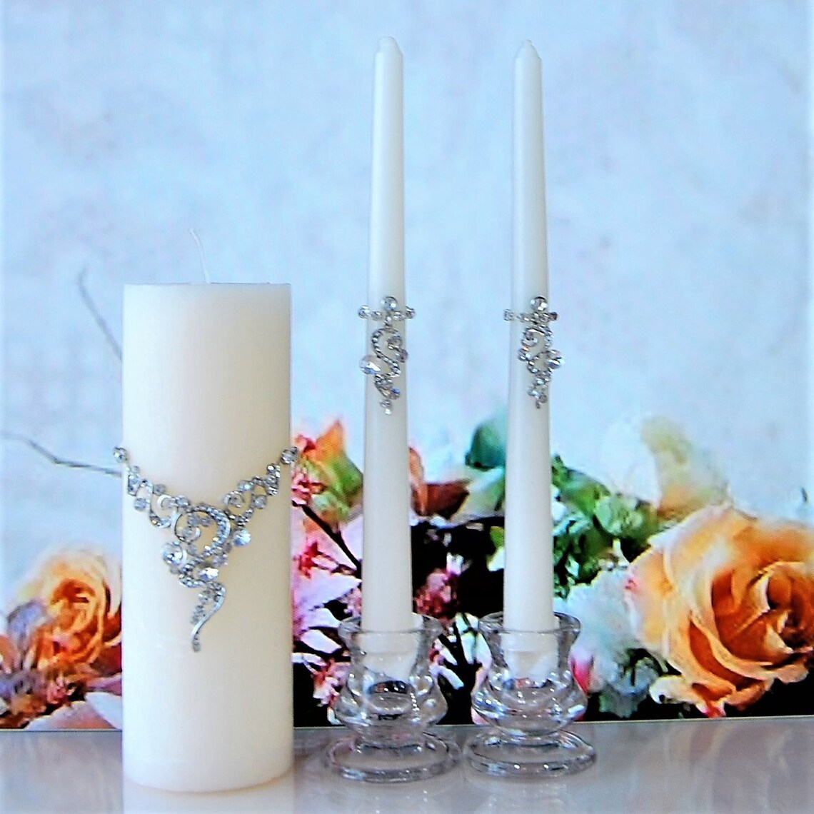 Unity Candle Set for Wedding Ivory Unity Candles Etsy