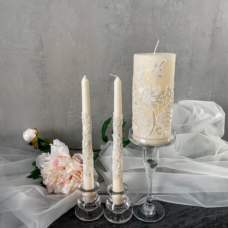 ivory unity candle set