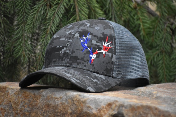 black digital camo hat