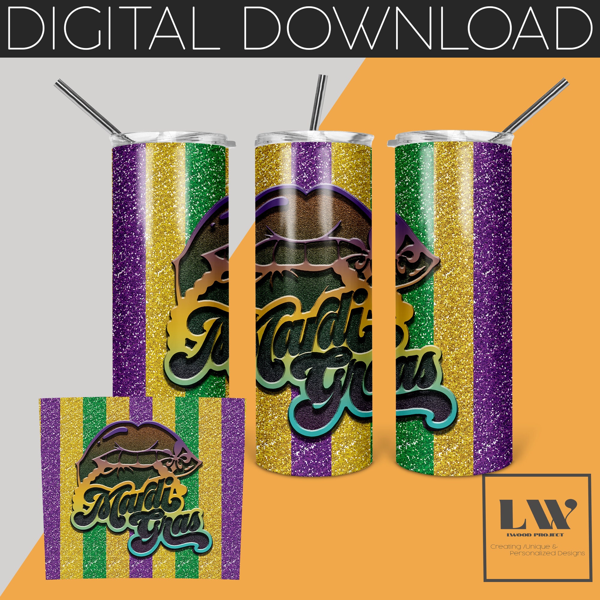 mardi gras tumbler designs