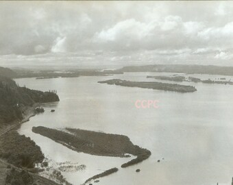 Cascade Locks Real Photo Postcard Columbia River Highway Oregon