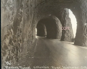 Mitchell Tunnel Columbia River Highway Oregon Real Photo Postcard