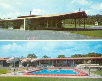 Winter Haven Florida Shamrock Motor Lodge Cypress Gardens Postcard 1950's