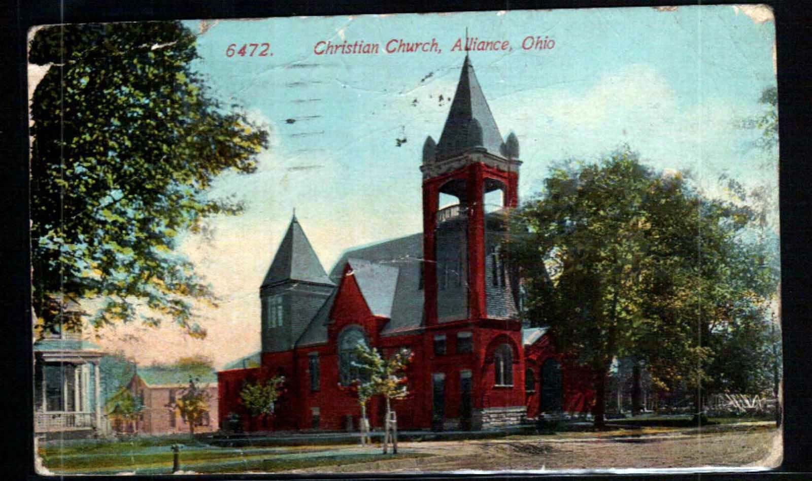 Alliance Ohio Christian Church Color Photo Postcard 1914 Etsy