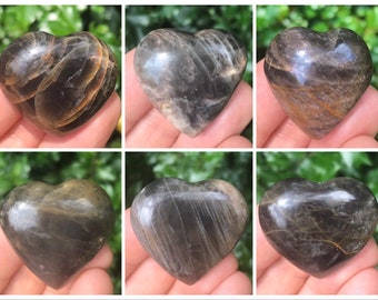 Moonstone Heart - High quality polish- Shiny - Smooth - Exquisite - Top Material - Only 12 available! Free gift included :) Black Moon Stone