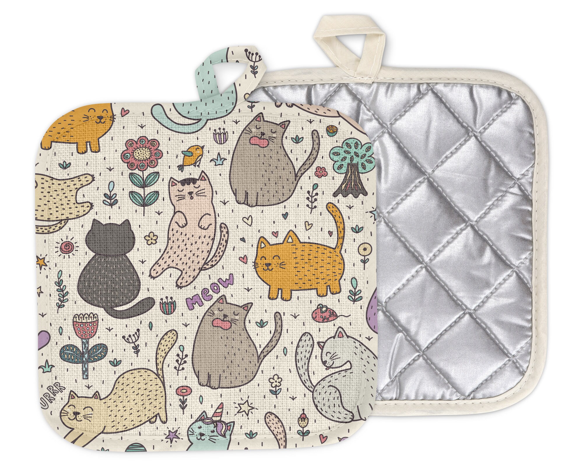 Gift For Cat Lover, Cat Kitchen Decor, Cat Pot Holder, Cat Mom Gift